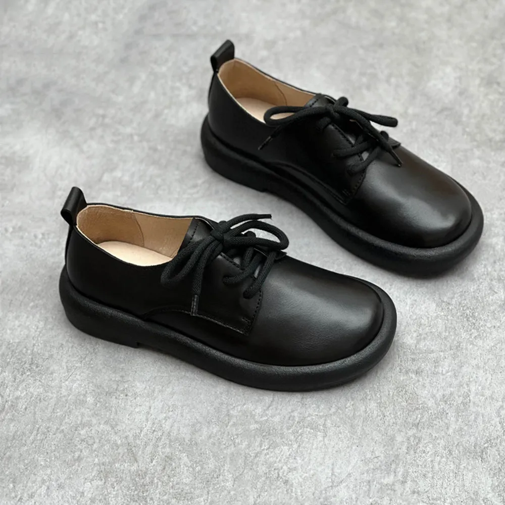 Comfortable Lace-up Genuine Leather Shoes For Women Expensive Casual Shoes