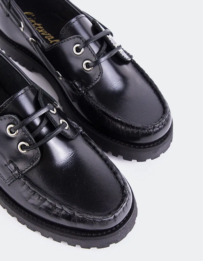 Gaia Black Leather Lauren Ralph Lauren Loafers