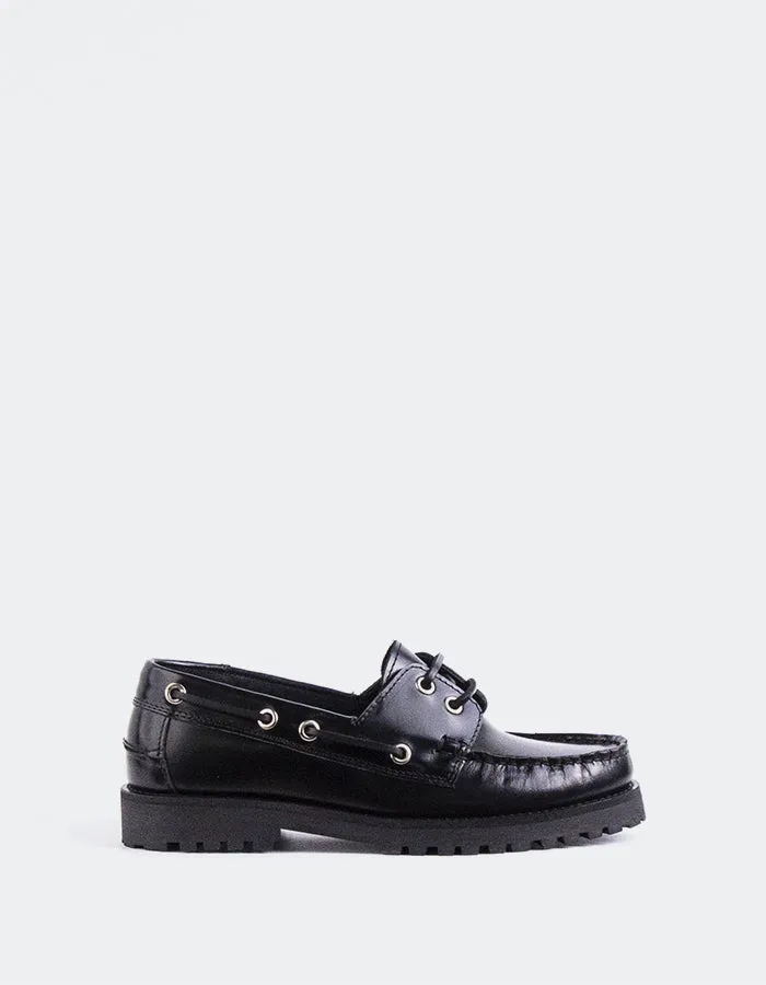 Gaia Black Leather Dunhill Loafers