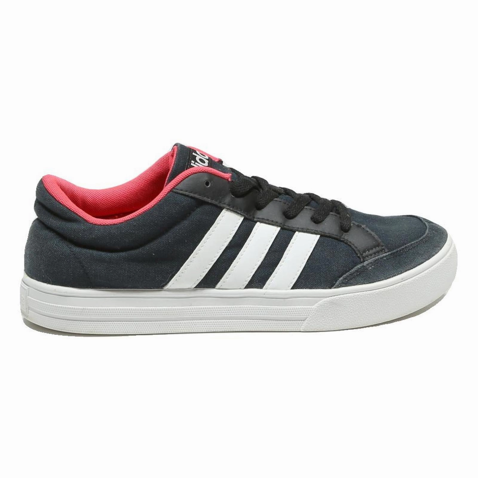 ADIDAS Womens Courtstyle Vulc Low Top Trainers Black White Synthetic UK 8 Casual Adidas Three Stripe Shoes