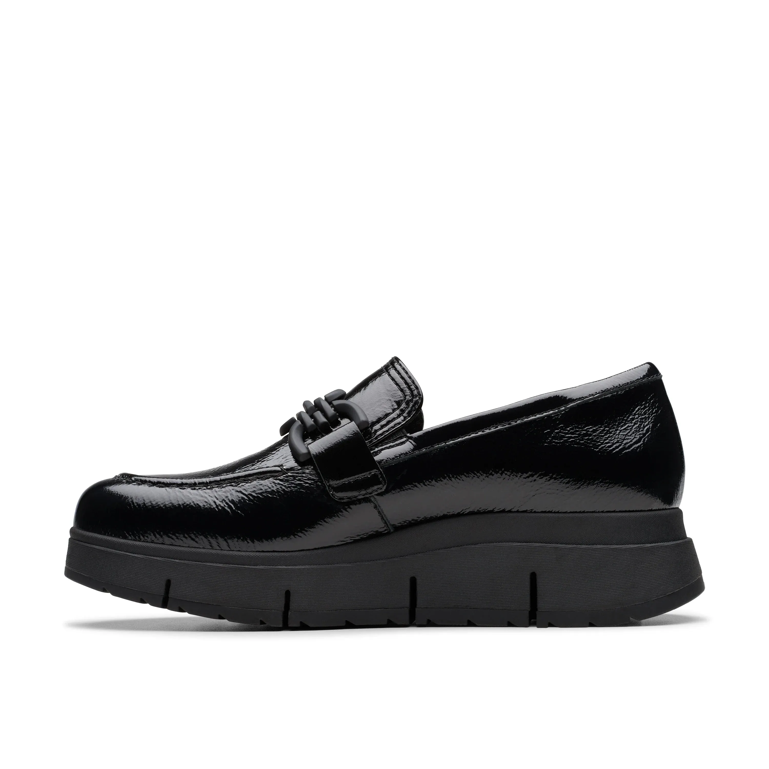 Casual Comfortable Business Slip On Shoes CLARKS | CASUAL SHOES | WOMEN | LORIINI IZZY BLACK PATENT | BLACK
