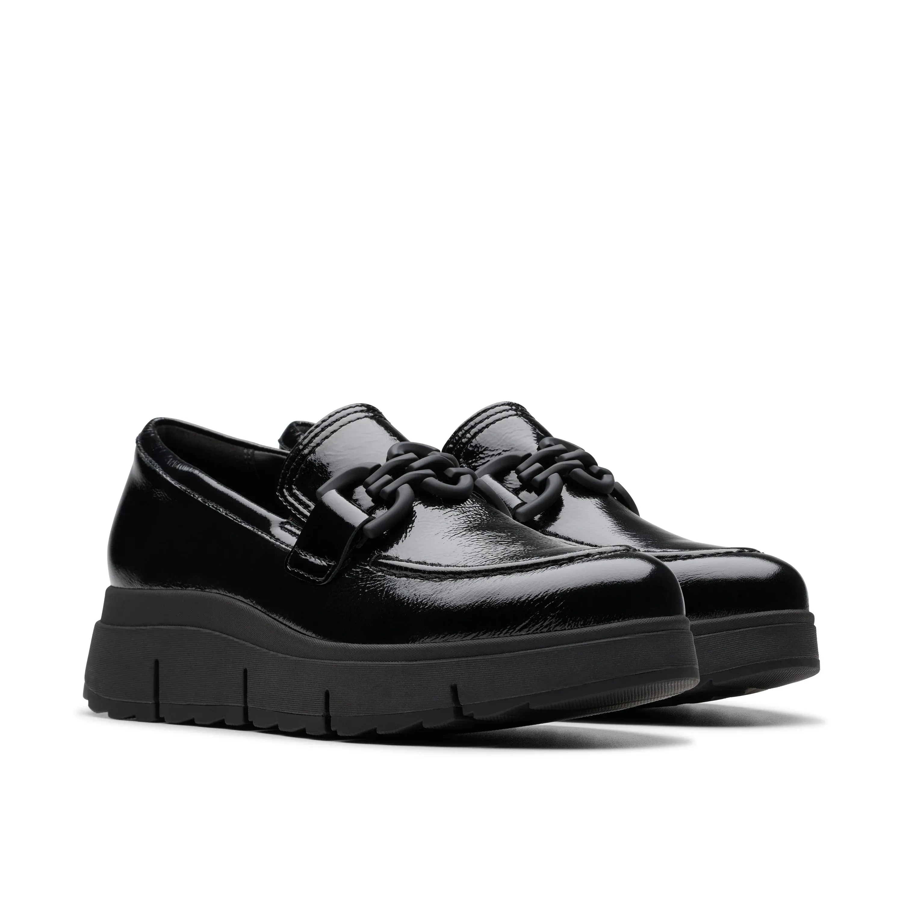 Toe Box Casual Dress Shoes CLARKS | CASUAL SHOES | WOMEN | LORIINI IZZY BLACK PATENT | BLACK