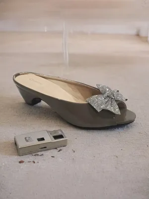 Drew Slippers Gray | Fancy Heel Slippers for Women.