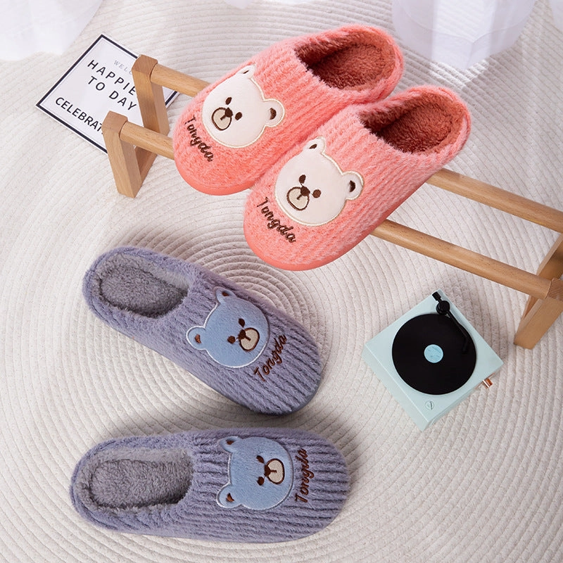 Sock Slippers With Soles Bear Slippers Women Warm Winter Shoes Fuzzy Home Slippers