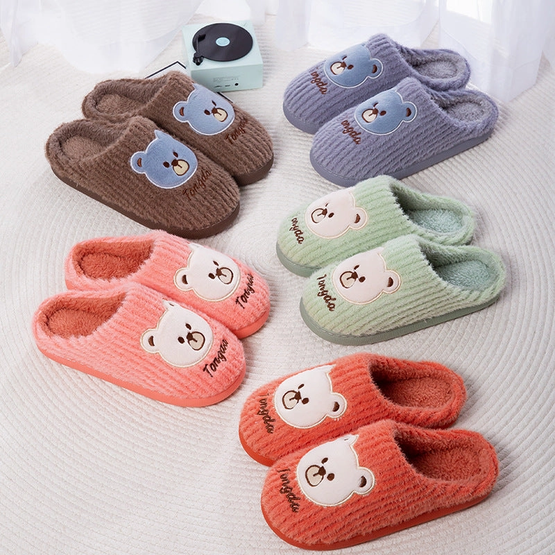 Bear Slippers Women Warm Winter Shoes Fuzzy Home Slippers Slippers Shop Near Me