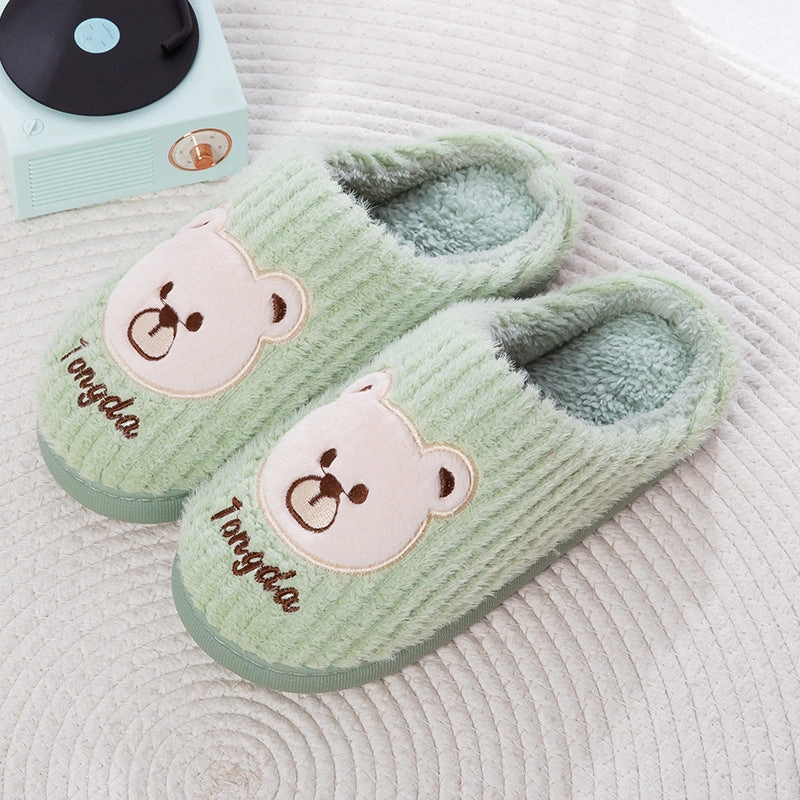 Animal House Slippers Bear Slippers Women Warm Winter Shoes Fuzzy Home Slippers