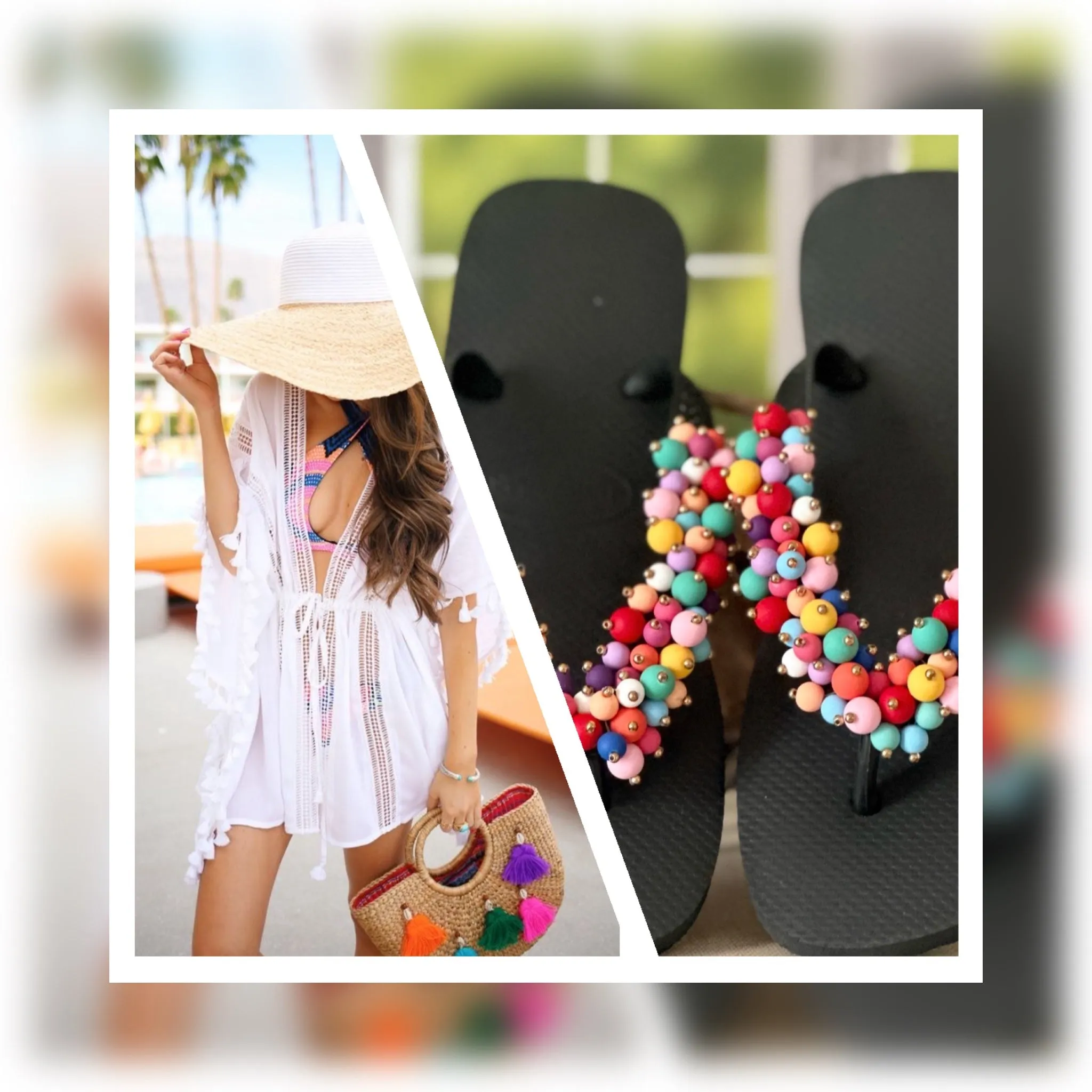 Body Glove Flip Flops Handmade Colorful Flip Flop Woman Summer Sandal Vibrant Beaded Shoe to Feel Fun Bold Free Lightweight Flat Sole Unique Beachwear Look