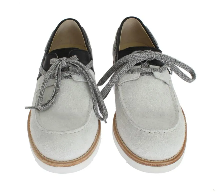 White Black Leather Shoes Loraine Loafers