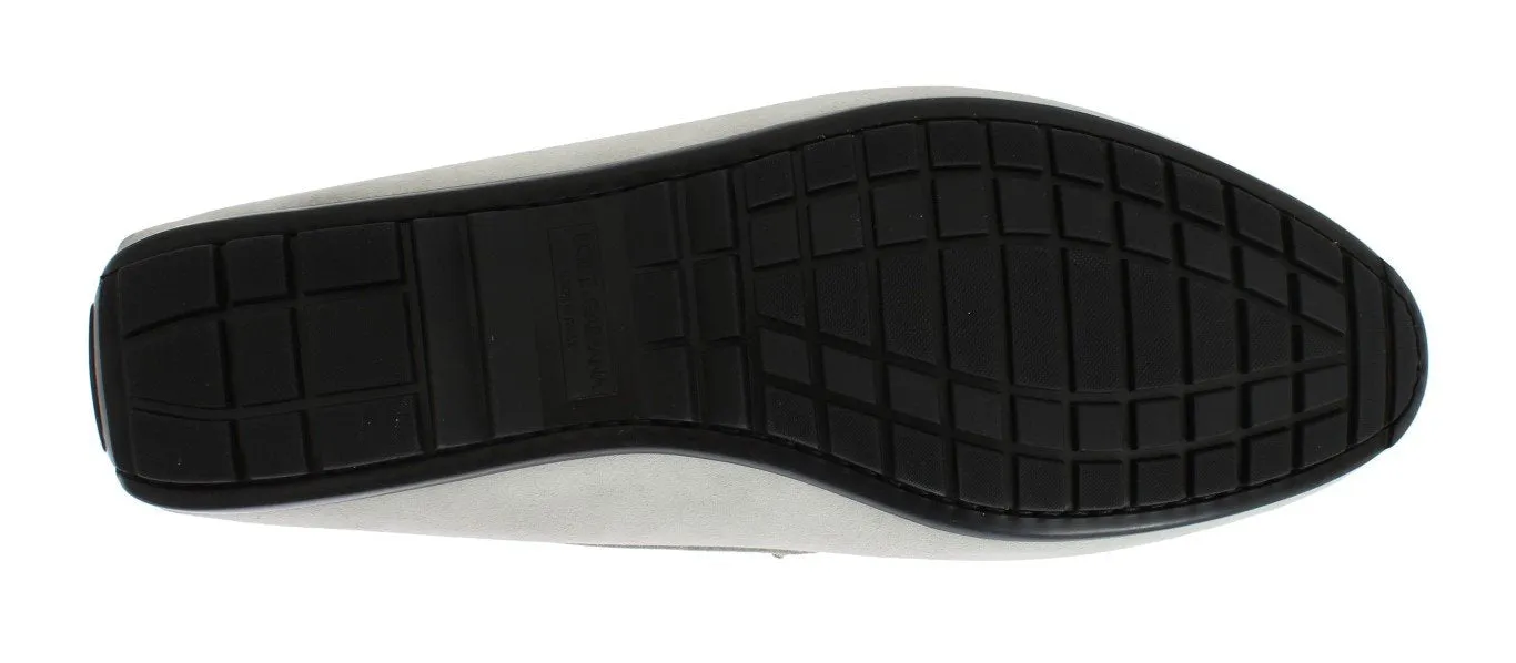 White Leather Suede Loafers Loafers Lug Sole