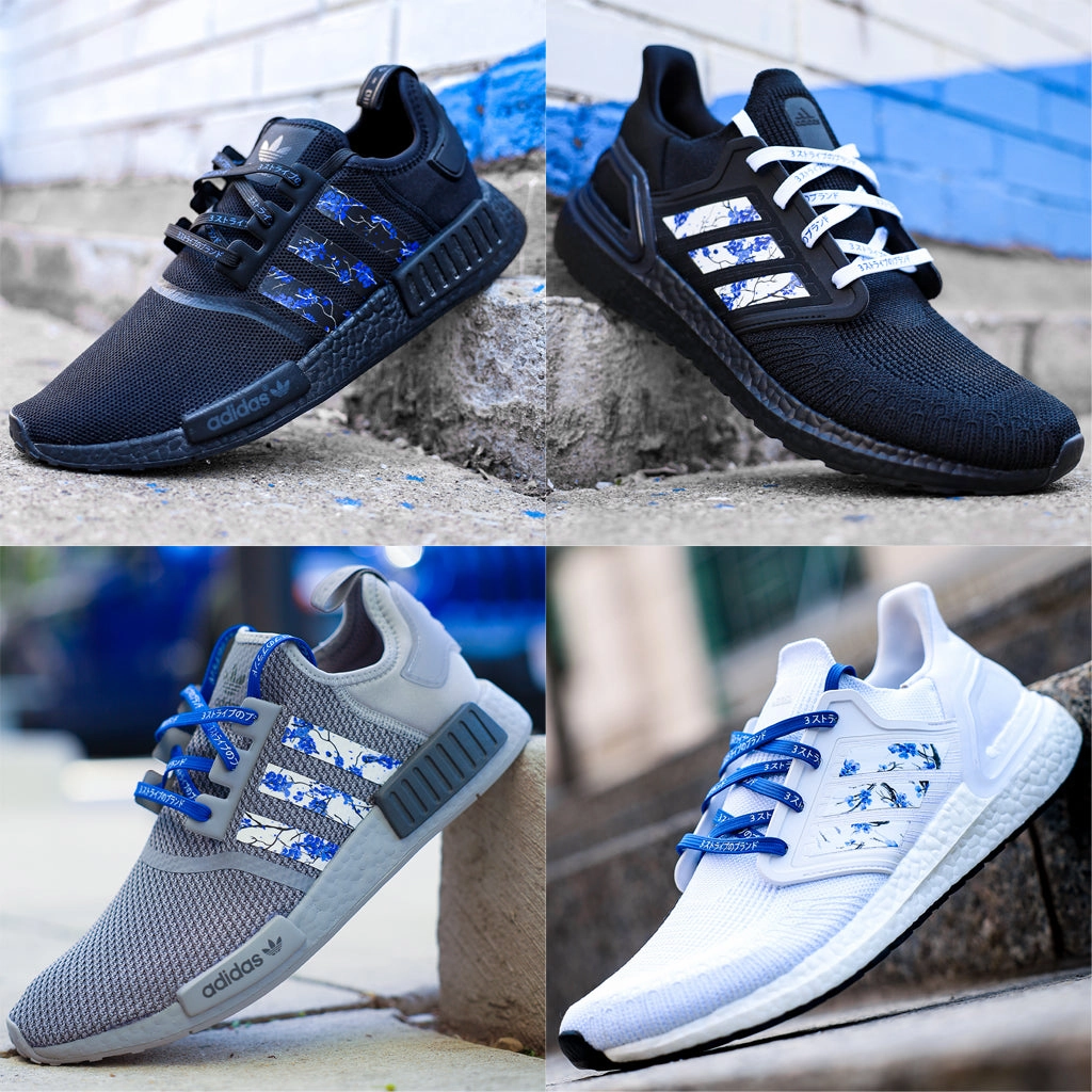 Adidas Court Tns Premiere Shoes White/Blue Sakura Stripes for Ultra Boost