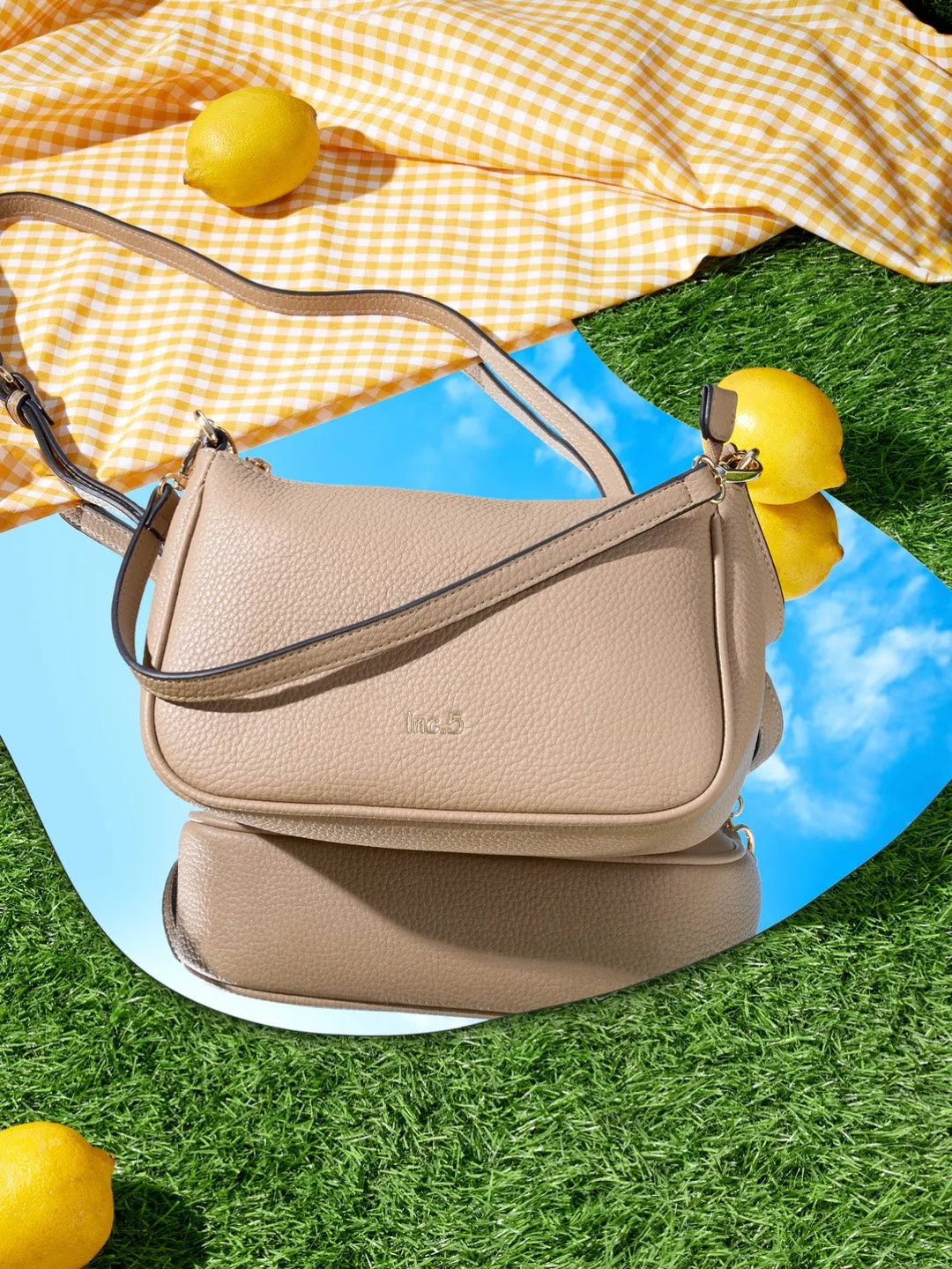 Casual Spd Shoes Women Khaki Leather Textured Shoulder Bag