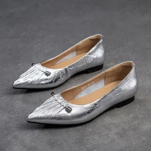 Women Stylish Soft Leather Fashion Pointed Toe Flats Wynn Casual Shoes