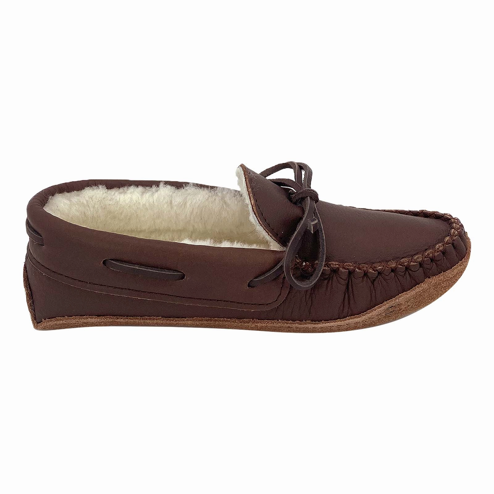 Women's Sheepskin Lined Dark Brown Moccasins (Clearance - Size 6 & 9 ONLY) Viral Slippers