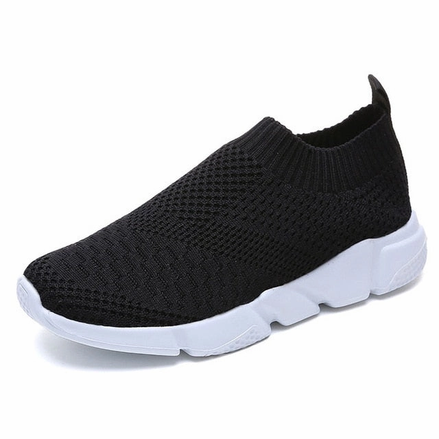 Comfortable Dress Shoes Women Shoes 2019 New Flyknit Sneakers Women Breathable Slip On Flat Shoes Soft Bottom White Sneakers Casual Women