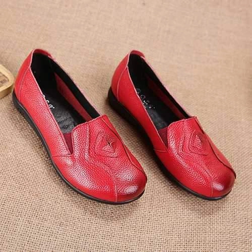 Leather Loafers Shoes Women Shoes Slip On Leather Loafers