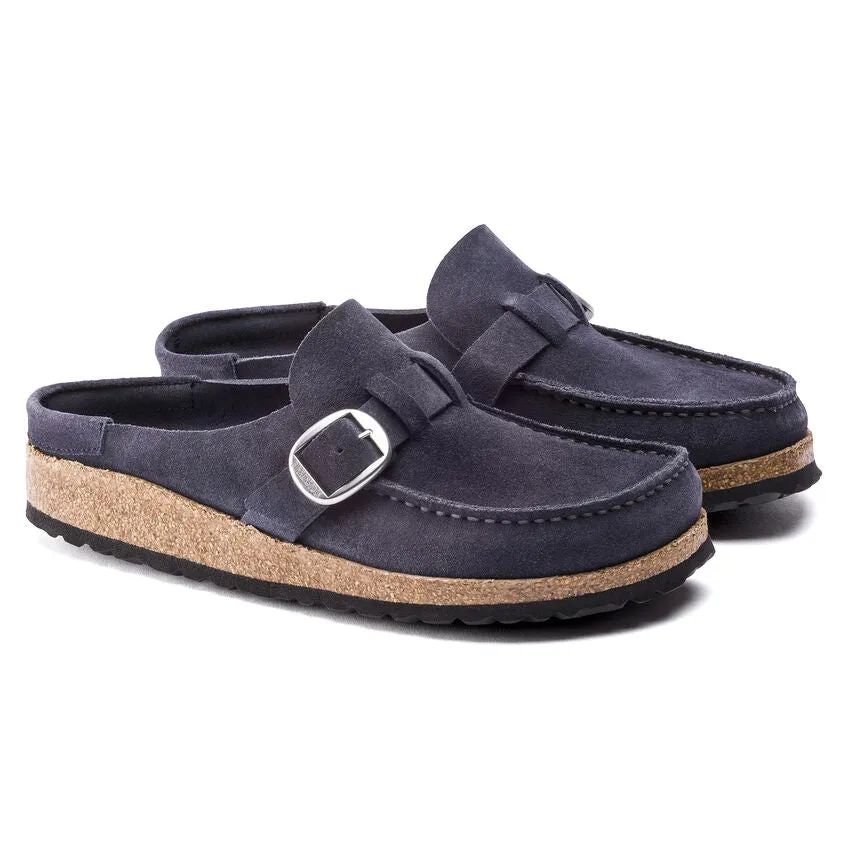 Cherry Loafers Women's Birkenstock Buckley Suede Leather Color: Navy (MEDIUM/NARROW WIDTH)