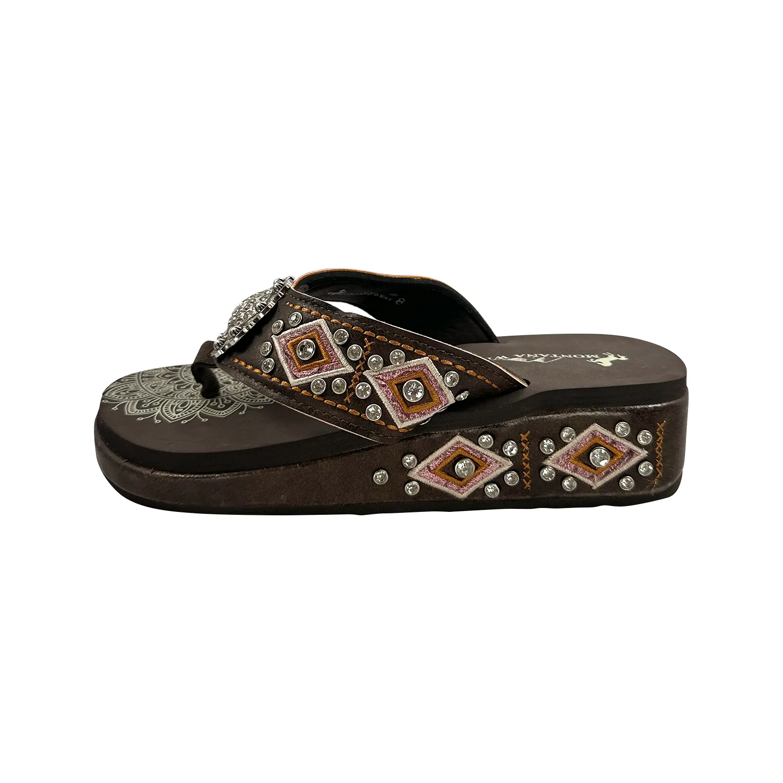 Flip Flops Not Fake Women's Embroidered Wedge Flip-Flops