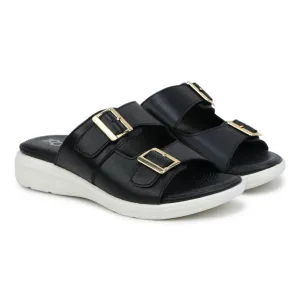 Womens Leather Slippers 7512  Monk Strap Design in Flats Bunny Slippers Dress To Impress