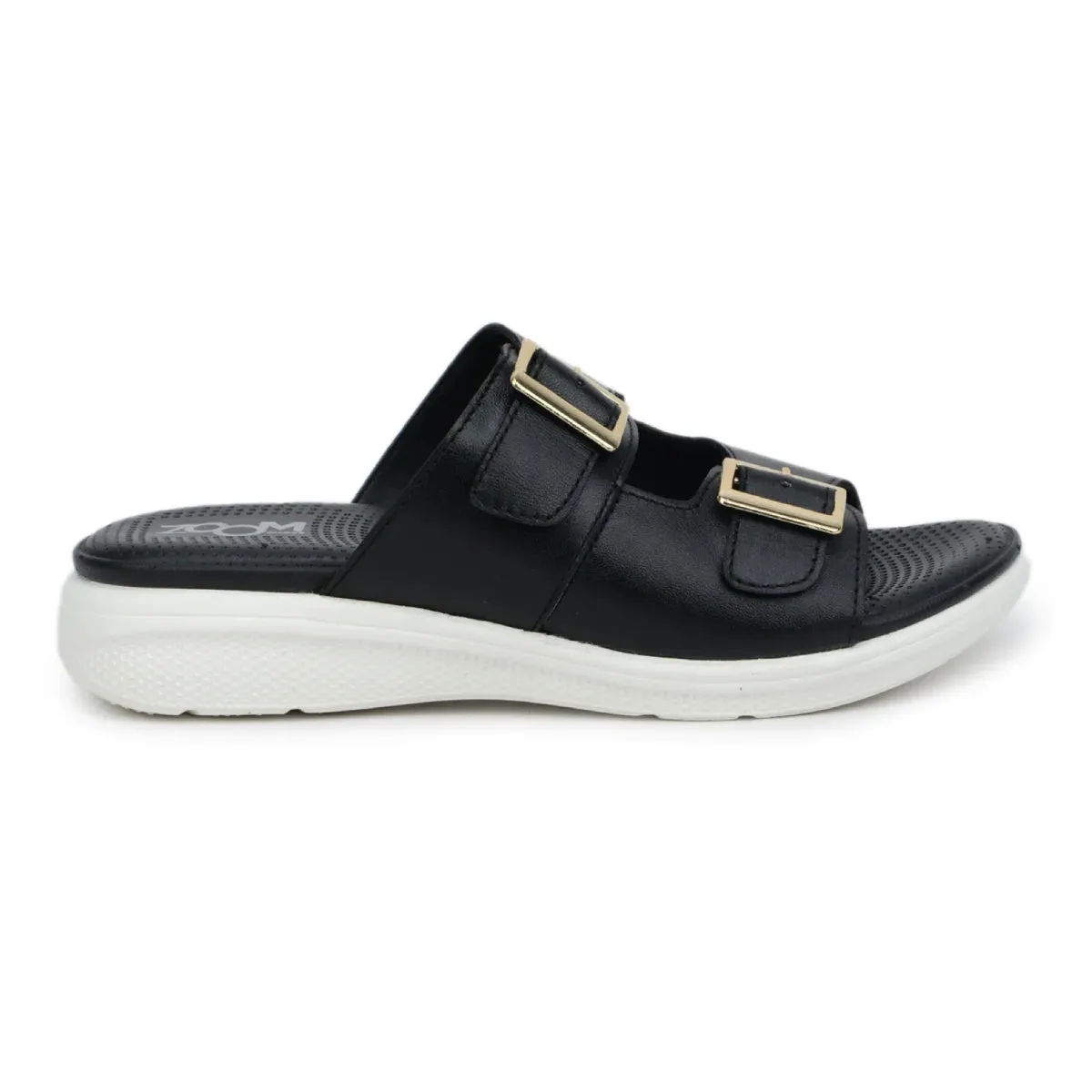 Slippers Mules Womens Leather Slippers 7512  Monk Strap Design in Flats