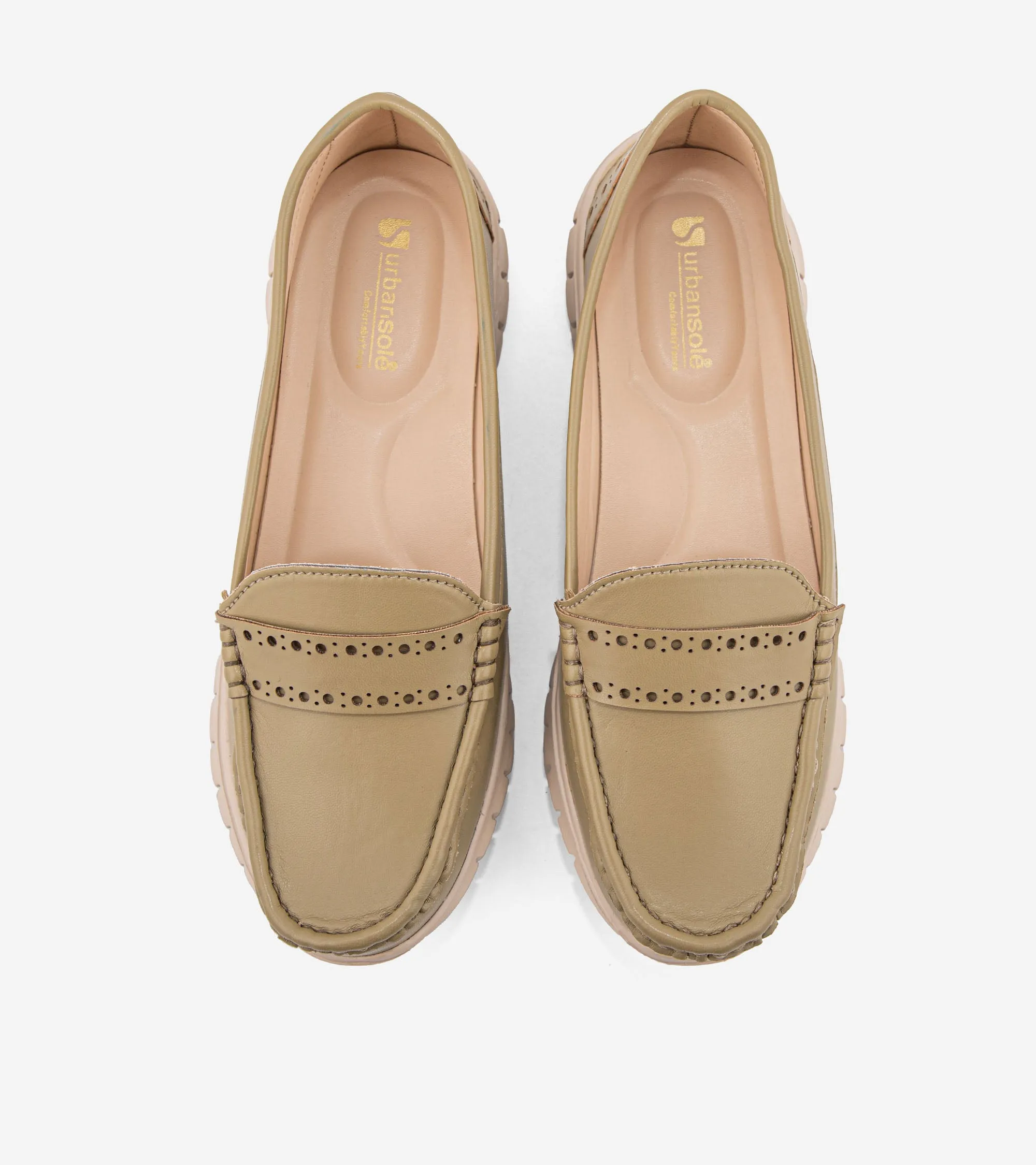 Women's Moccasins US-DY-4302 Leather Lace Up Casual Shoes