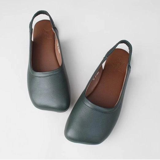 Gold Flat Formal Shoes Square Toe Comfortable Sandals Flat Handmade Shoes