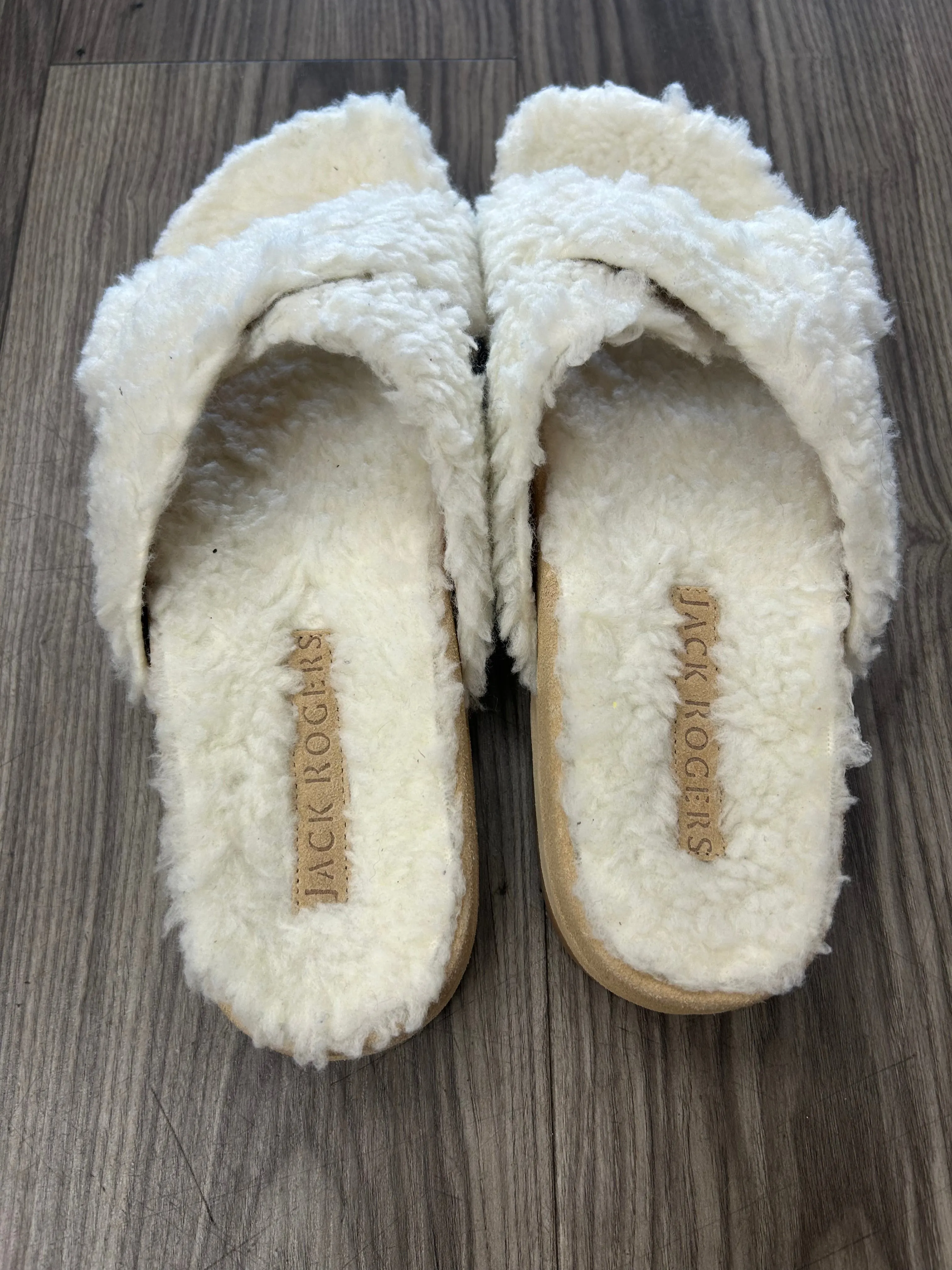 Flip Flops Celebrities Sandals Flip Flops By Jack Rogers In White, Size: 10