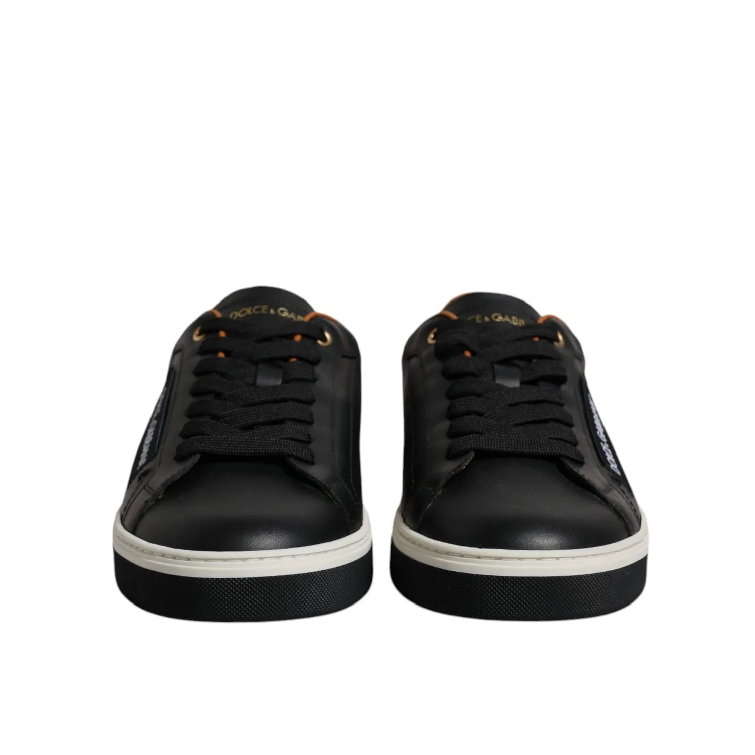 Dolce & Gabbana Black Leather Low Top Men Sneakers Shoes Best Sneakers For Dance Cardio