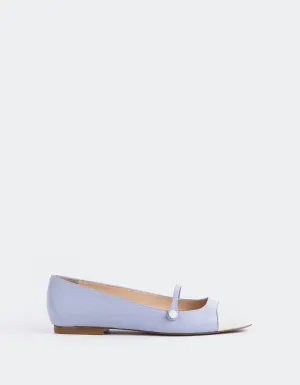 Spiked Flats Shoes Yarrow Off Wht.Blue Leather