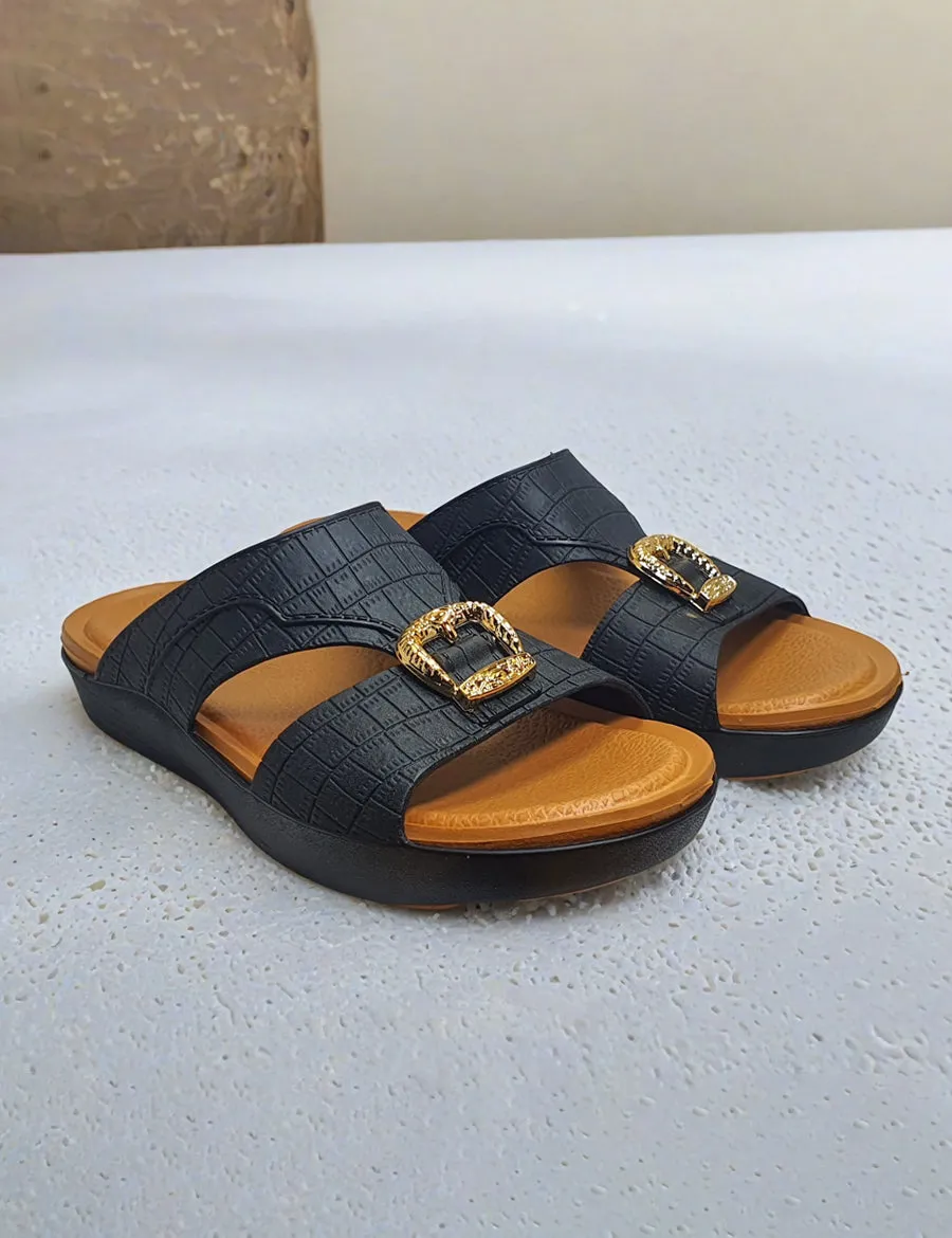 Yellow Black Arabic Slippers Spencer Slippers