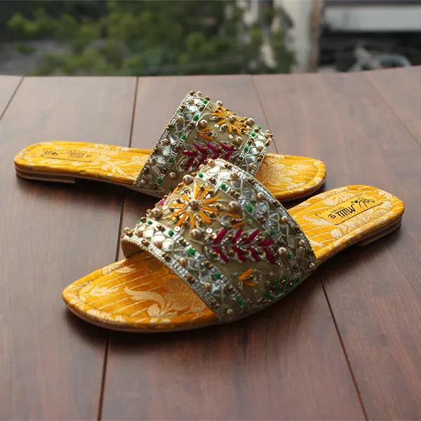 Cute Home Slippers Yellow Fancy Slippers for women