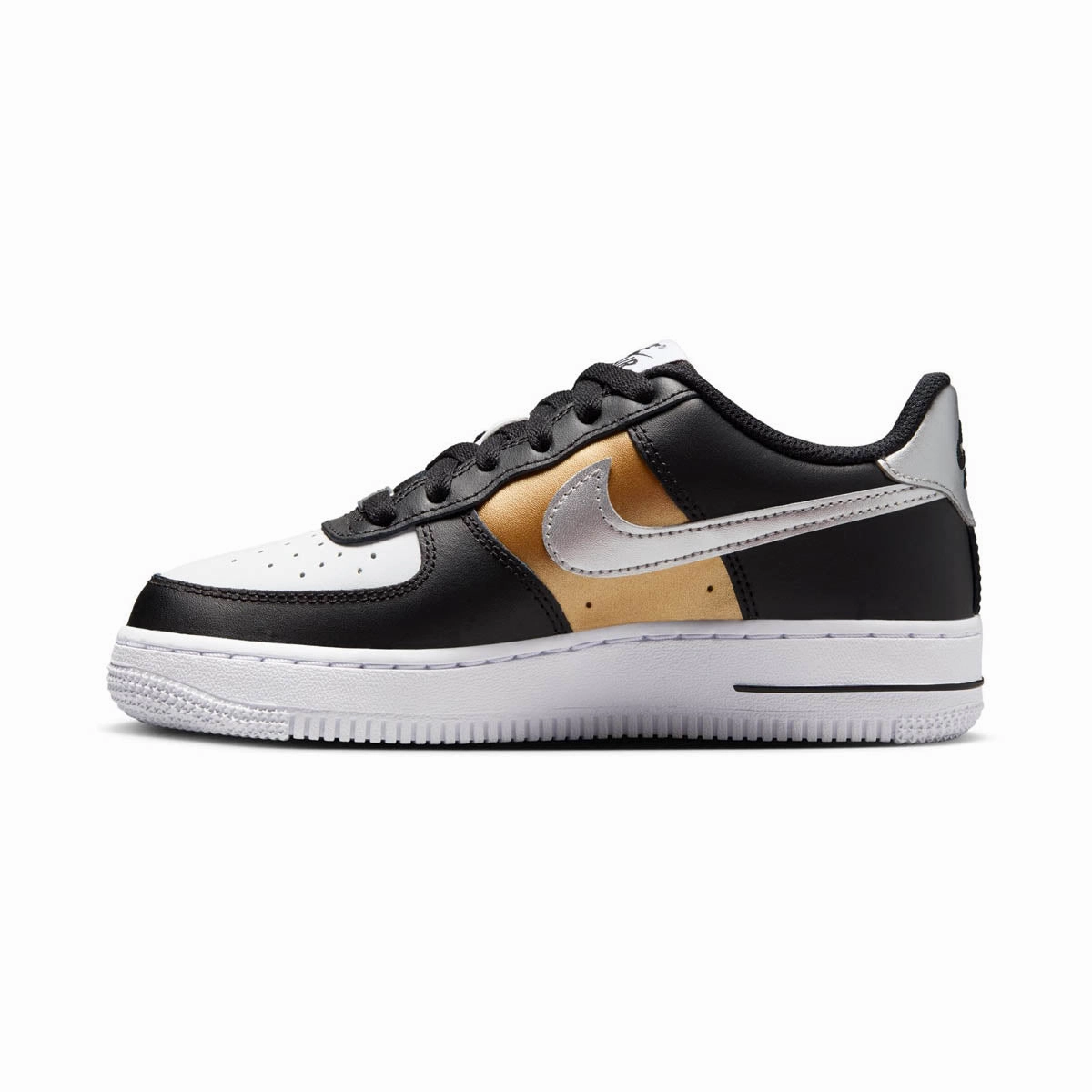 Nike Air Force 1 'Black Metallic SIlver' Big Kids' Shoes Squash Shoes Asics Gel