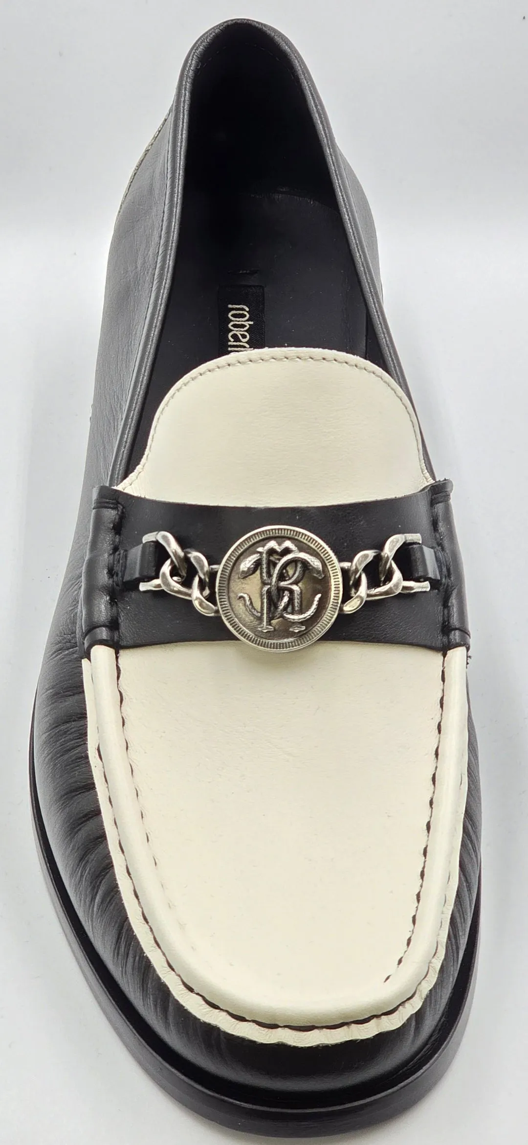 9105 Roberto Cavalli Loafers / Black - White Staud Loafers