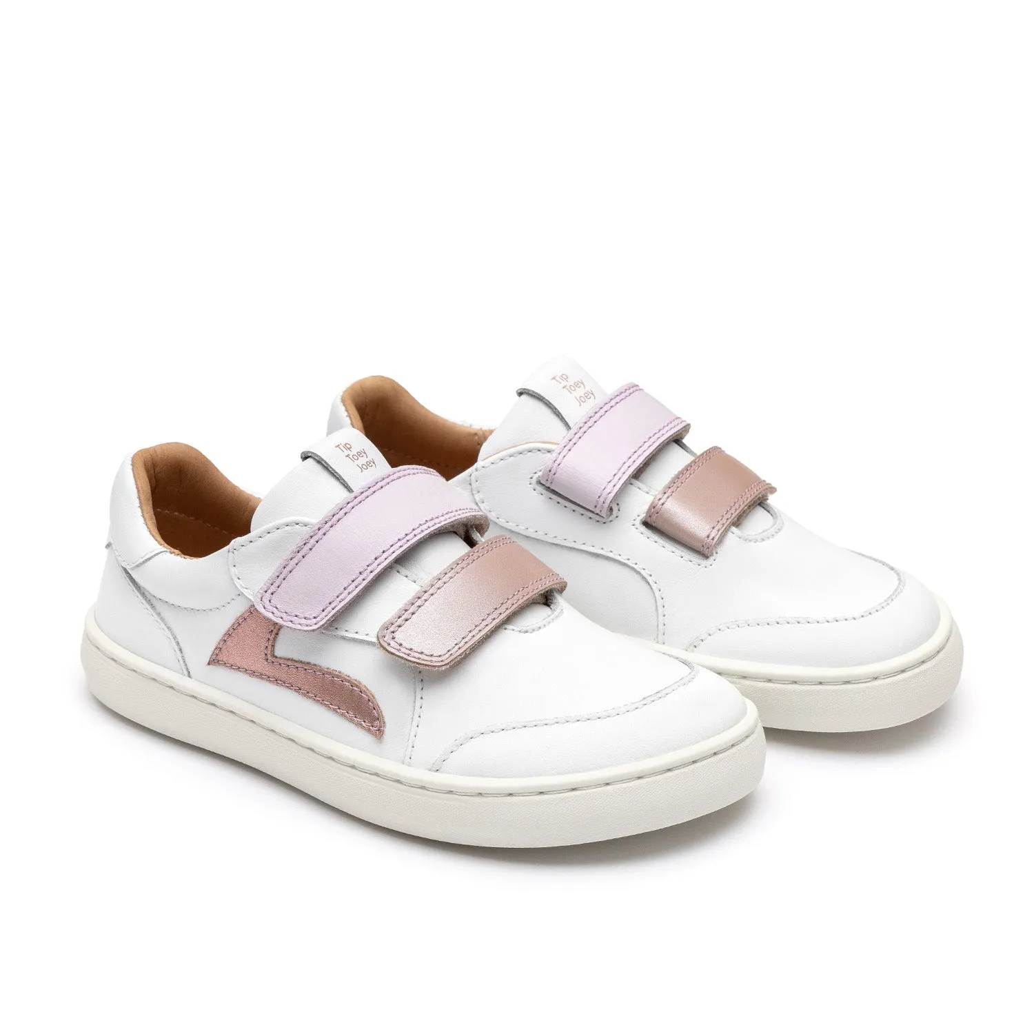 Tip Toey Joey Girl's Landy Sneakers - White / Pink Dream / Rose Gold Best Smart Casual Shoes For Work