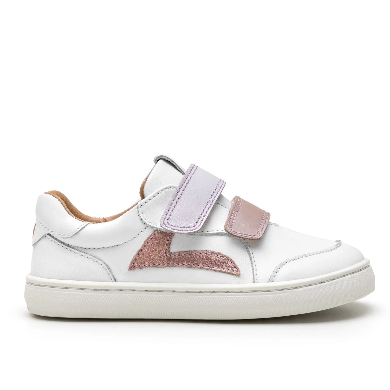 Tip Toey Joey Girl's Landy Sneakers - White / Pink Dream / Rose Gold Casual Lace Up Shoes