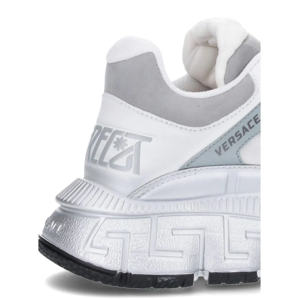Versace White Calfskin Athletic Sneakers White Lifestyle Sneakers