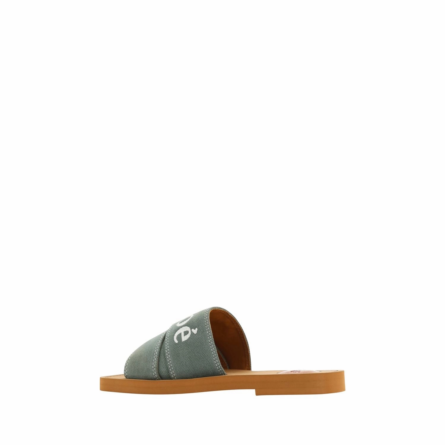 Chlo Elegant Forest Green Cotton Slides Wen Flat Shoes