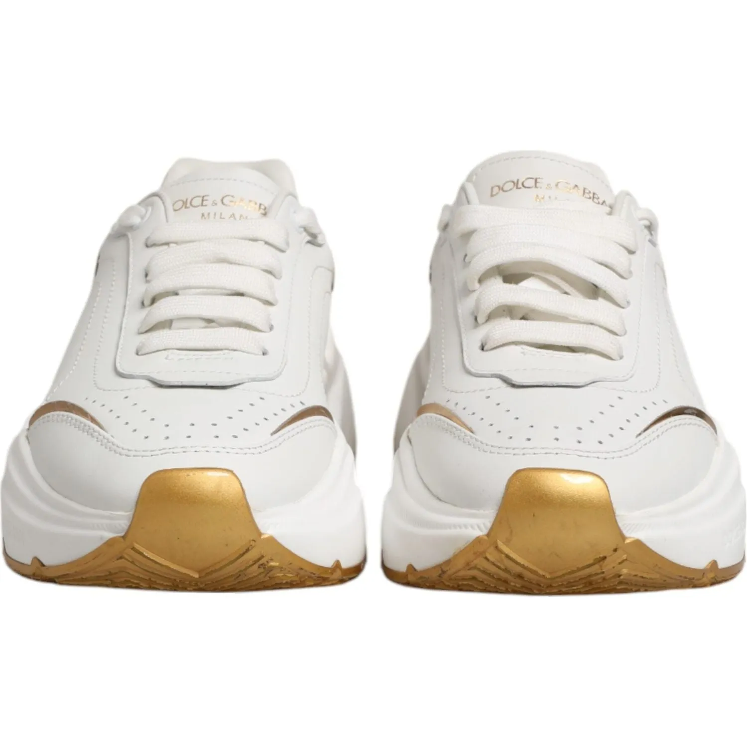 Go Walk Sneakers Dolce & Gabbana White Gold DAYMASTER Leather Sneakers Shoes